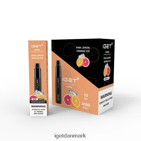iget legend 4000 pust 884H40321 pink citron appelsin is | Iget Vape Sale