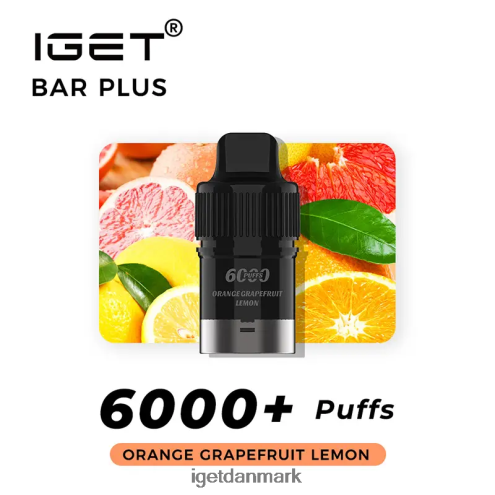iget bar plus pod 6000 pust 884H40266 appelsin grapefrugt citron | Iget Vape Sale