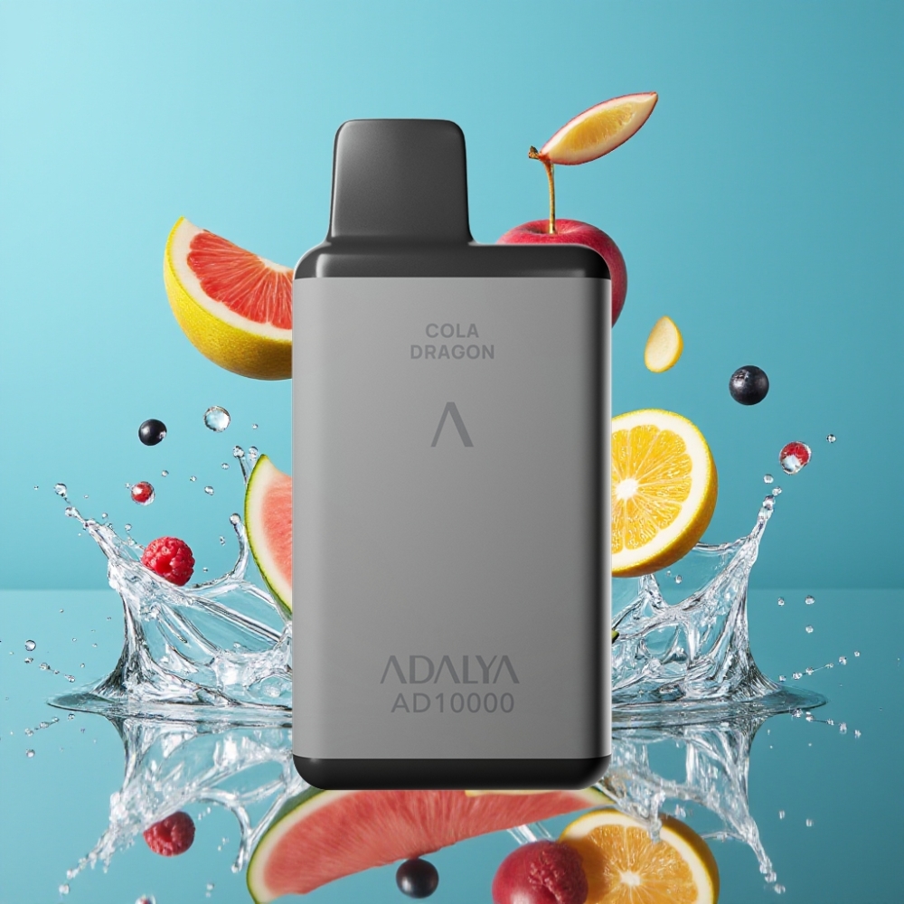 Adalya AD 10000 Puffs Blå Melon Rummetal PC Silk Skærm USB-C 14 ml 2% 650 mAh Engros Danmark