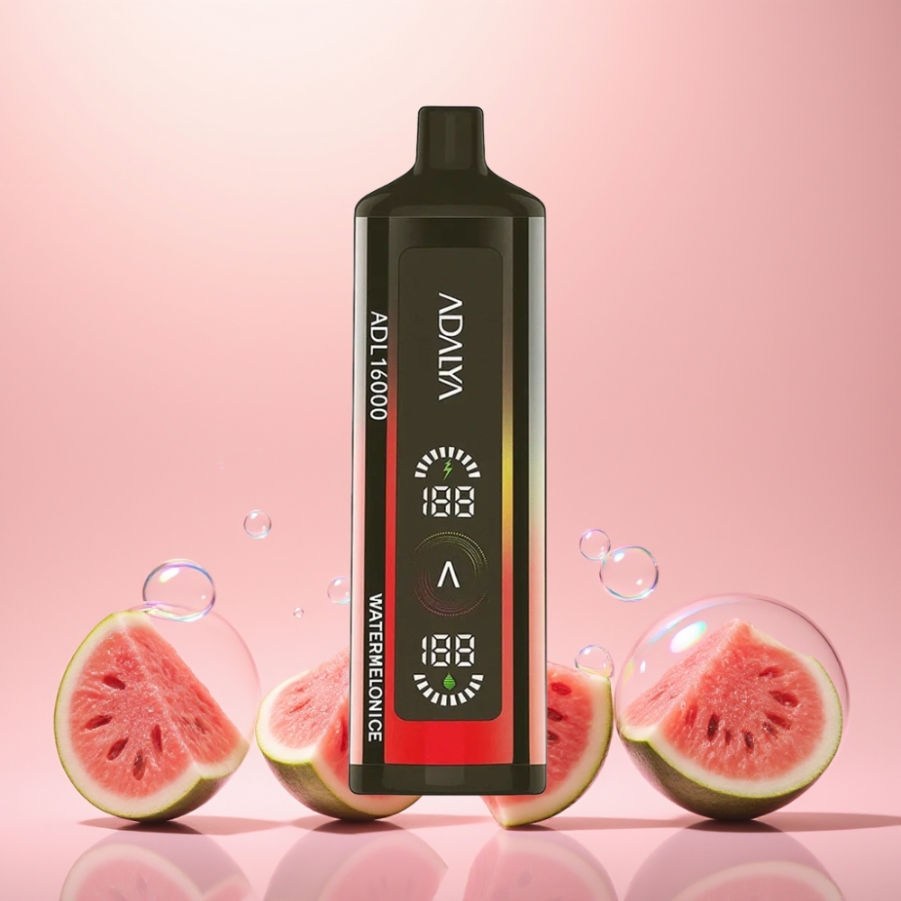 Adalya ADL 16000 PROFESSIONEL Pust Vandmelon Is 16000 pust Digital skærm Mesh Spole Genopladelig USB-C 25 ml 1000 mAh 2% Nicotin Engros Danmark