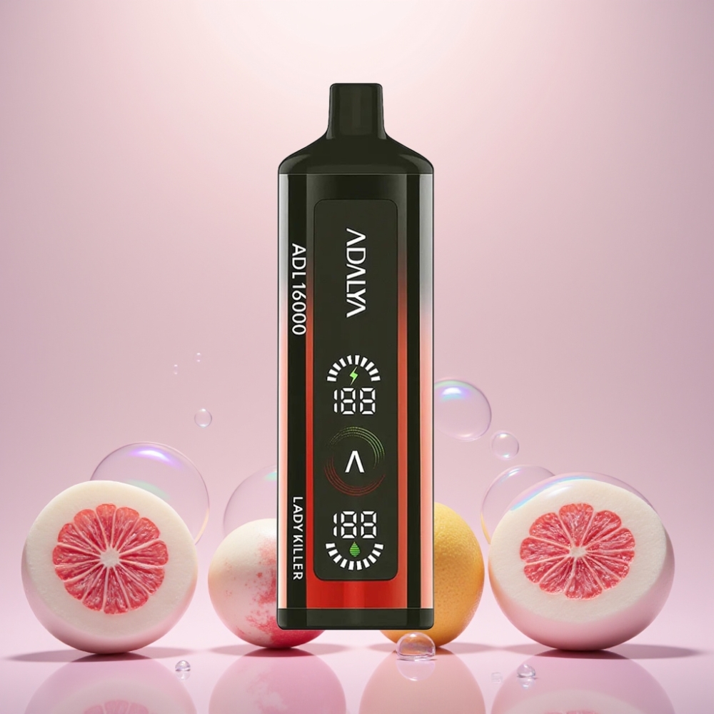 Adalya ADL 16000 PRO Puffs Engangs Vape Lady Killer 25ml 2% 1000 mAh USB-C Digital Skærm Smart Mesh Coil Engros Danmark