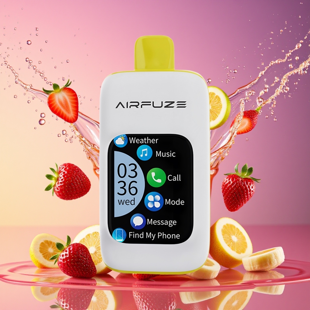 AirFuze Smart 30000 Puffs Jordbær Banan 2.01"TFT Touch 900mAh Type-C 5% Engros Danmark
