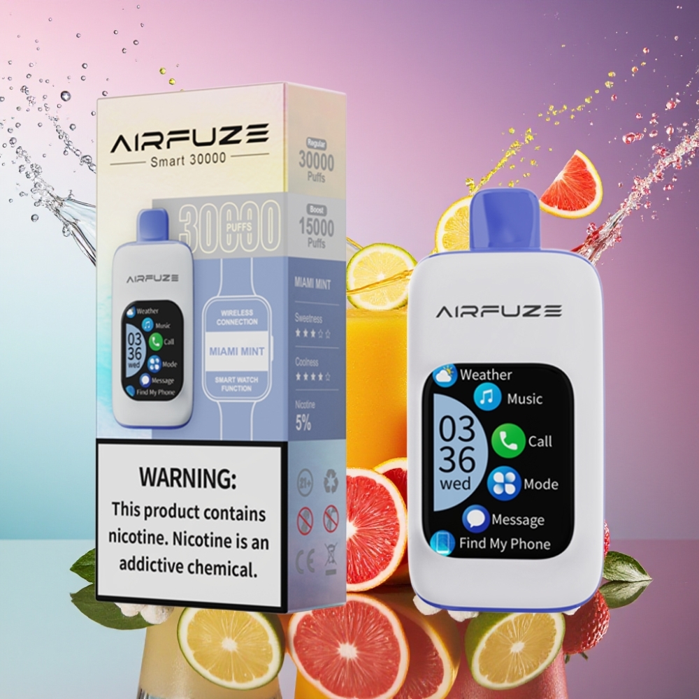 AirFuze Smart 30000 Pust Disposable Vape Miami Mynte 5% 900mAh Type-C 2.01