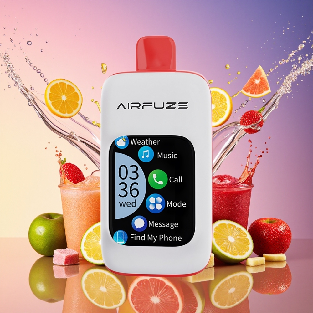 AirFuze Smart 30000 Pust Disposable Vape Sur Gummibær 50x25x104.9mm 2.01"TFT 5% 900mAh Type-C Engros Danmark