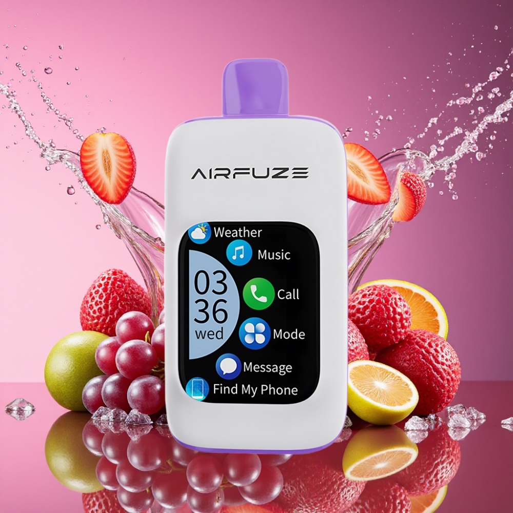 AirFuze Smart 30000 Pust Disposable Vape Vindruebris 2.01"TFT Berøringsskærm 5% Nikotin 900mAh Type-C Engros Danmark