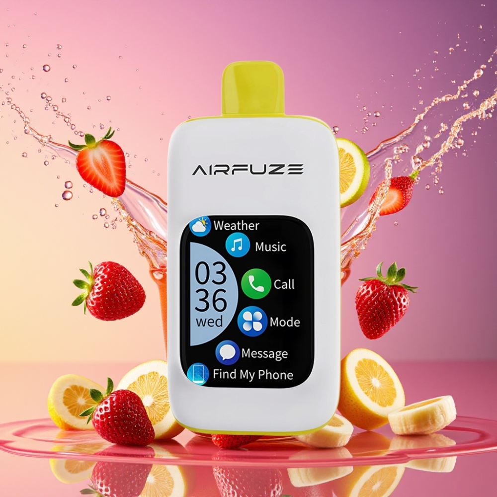 AirFuze Smart Pro 40000 Puffs Jordbær-Banana 900mAh 20ML 2%/5% 10stk Engros Danmark
