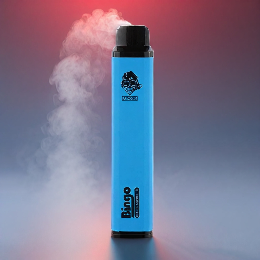 Aivono AIM BINGO 4000 Puffs Vape Blå Hindbær | 21 123mm, 1000mAh, 10mL, 3.6-4.2V, 10.08W, 0%/2%/5% Engros Danmark
