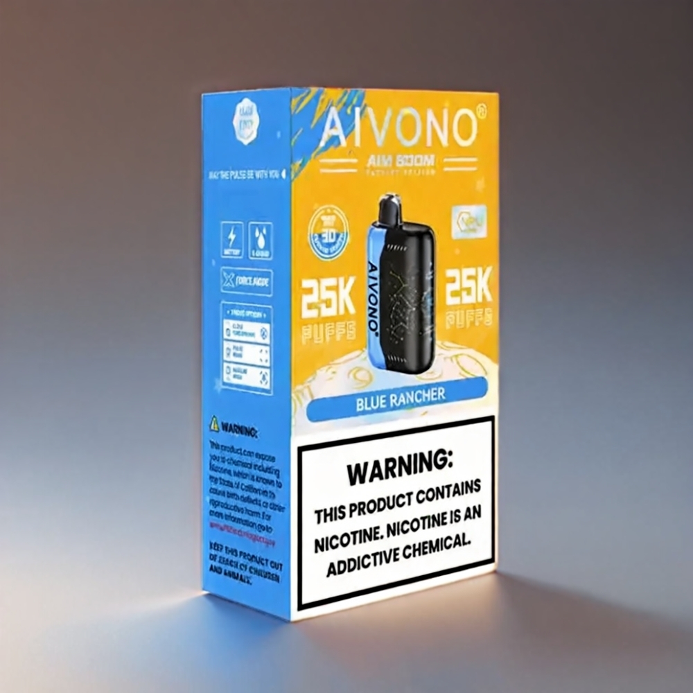 Aivono Aim Boom 25000 Puffs 0-5% Nikotin 28ml 650mAh Type-C Blå Rancher Engros Danmark