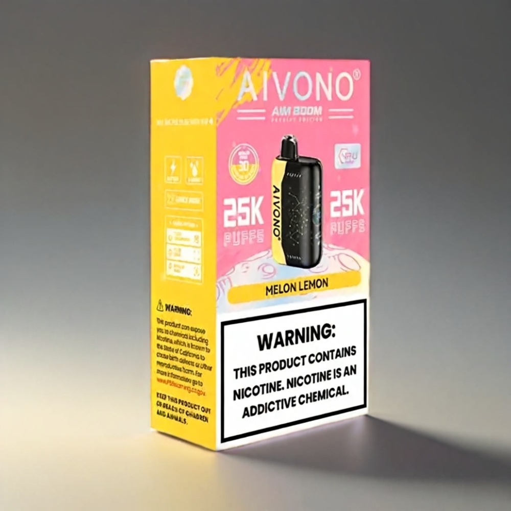 Aivono Aim Boom 25000 Puffs Melon Citron (0-5% Nikotin, 28ml, 650mAh, Type-C) Engros Danmark