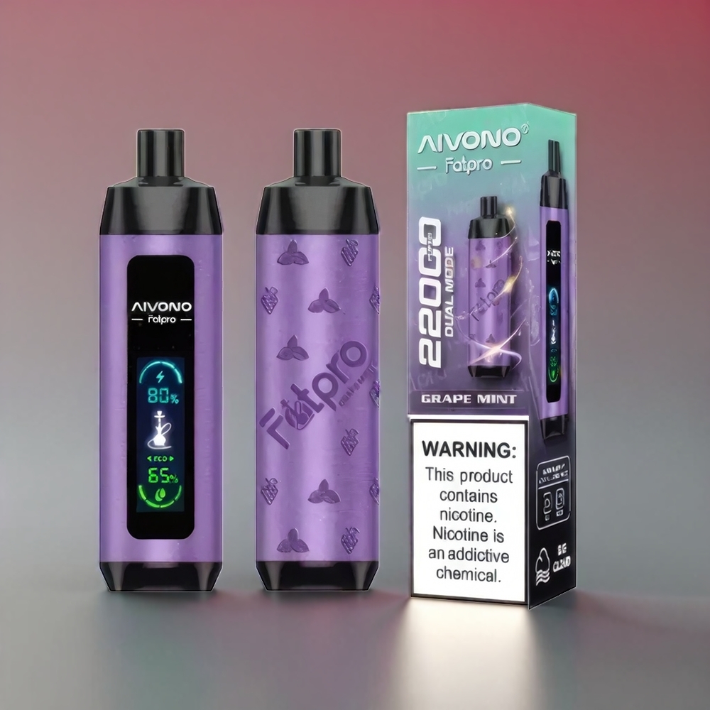 Aivono AIM FATPRO 22000 Puffs Vindrue Mynte 0-5% Nicotin 28ml 600mAh 0.6 ohm Engros Danmark