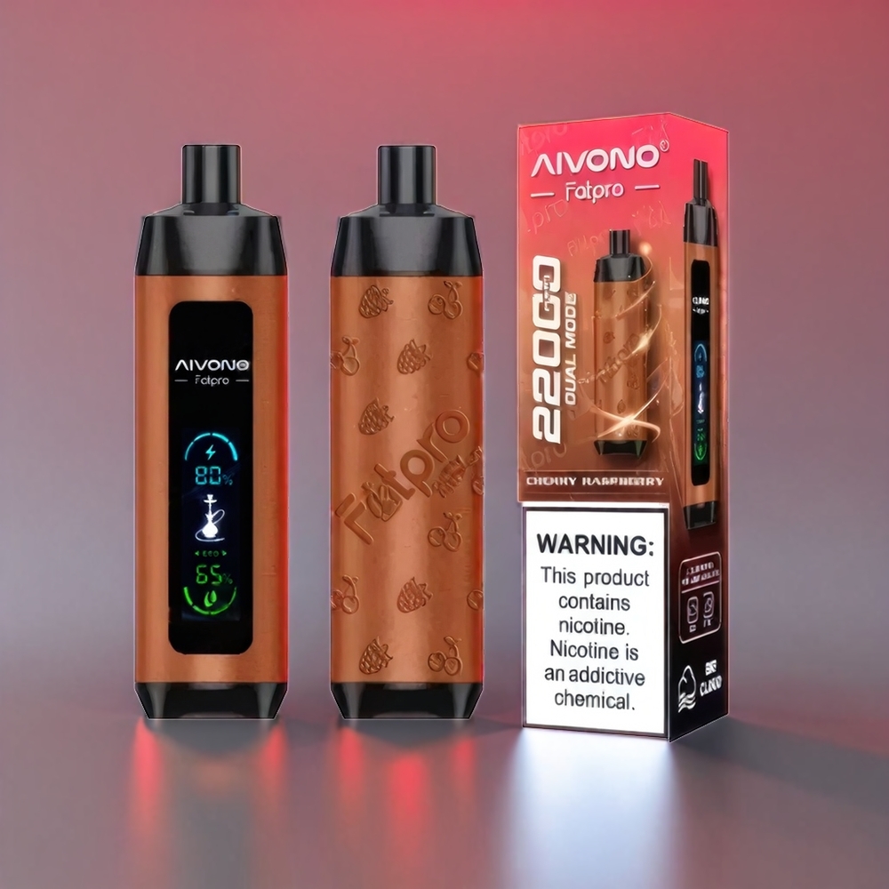 Aivono Aim Fatpro 0%-5% Nikotin 22000 Puffs 28ml 10 Smagsvarianter Chrry Hindbær Engros Danmark