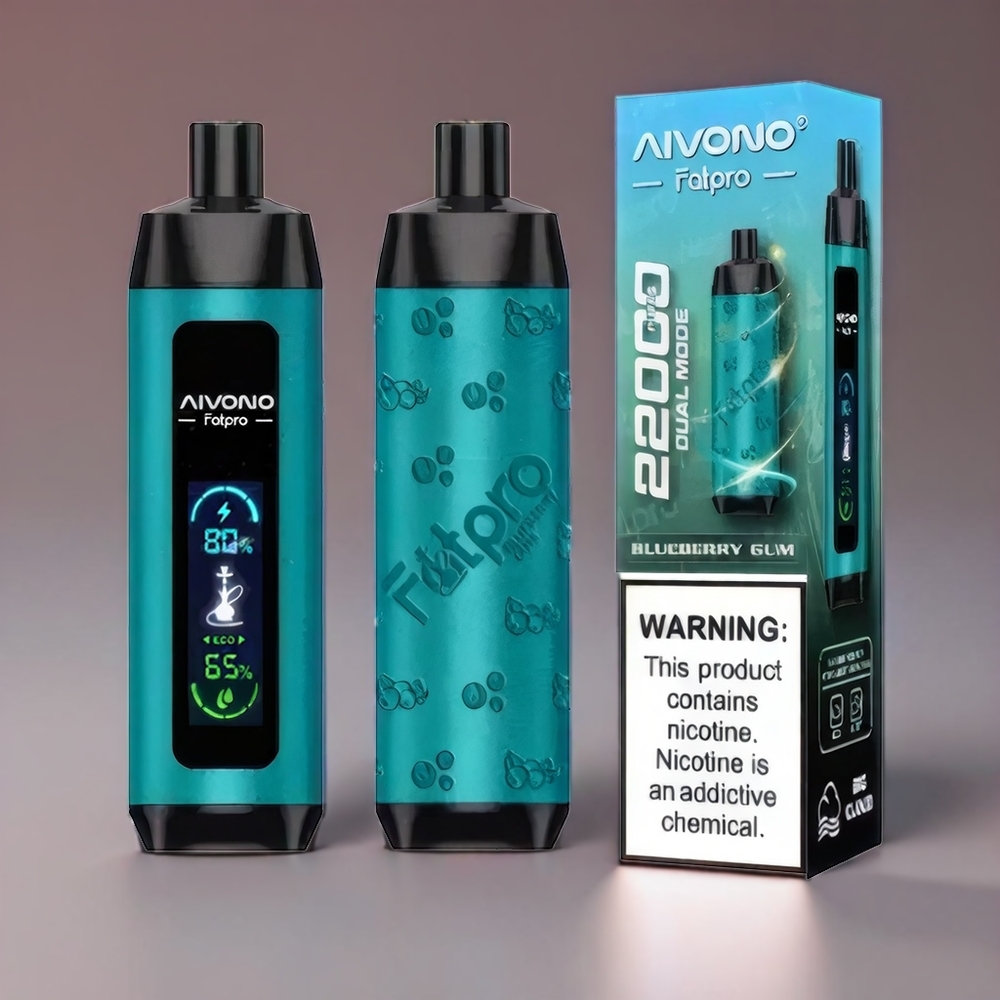 Aivono Aim Fatpro Blåbær 0%/5% Nicotine 22000 Puffs 28ml 600mAh 0.6ohm Mesh Eco/Boost VG/PG Engros Danmark
