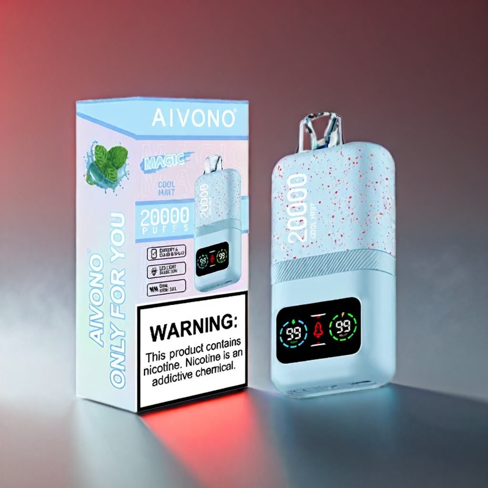 Aivono AIM MAGIC 20000 Puffs Kølig Mynte – 20.000 Pust 26ml Dual Mesh LCD Type-C 600mAh Engros Danmark
