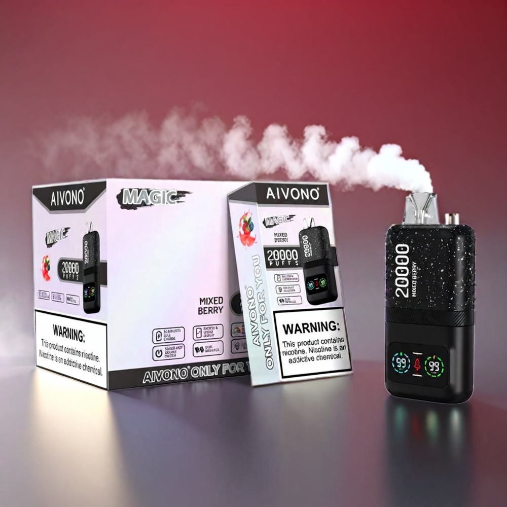 Aivono AIM MAGIC 20000 Puffs Vape Bær Mix Engros Danmark | 26ml E-væske, Dual Mesh Coils, LCD, Type-C