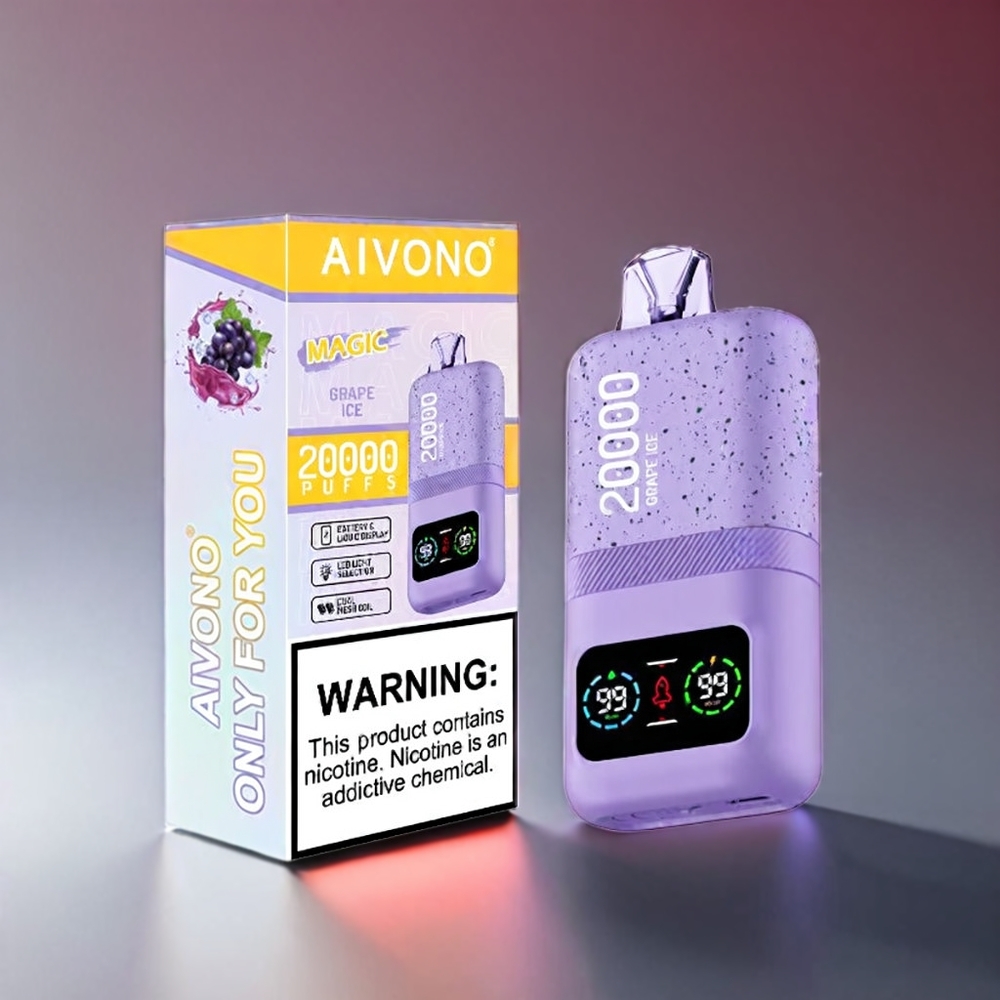 Aivono AIM MAGIC 20000 Puffs Vindrue 0% 2% 3% 5% Nicotin 26ml Dual Mesh LCD Type-C 600mAh 10 Smagsvarianter Engros Danmark