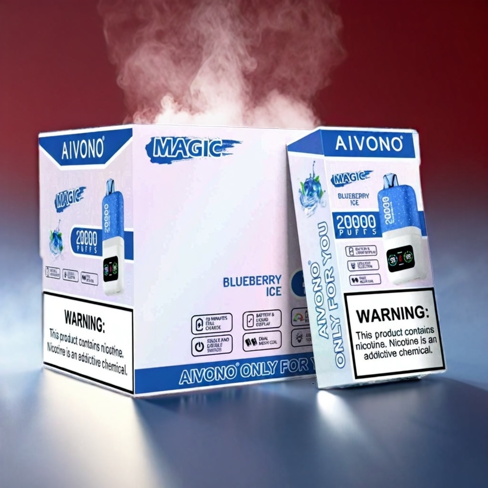 Aivono Aim Magic 20000 Puffs Blåbær 26ml Dual Mesh LCD Type-C 600mAh Engros Danmark