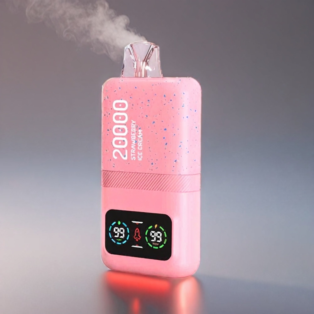 Aivono Aim Magic 20000 Puffs Jordbær Iscreme 26ml 600mAh Dual Mesh LCD Type-C Engros Danmark