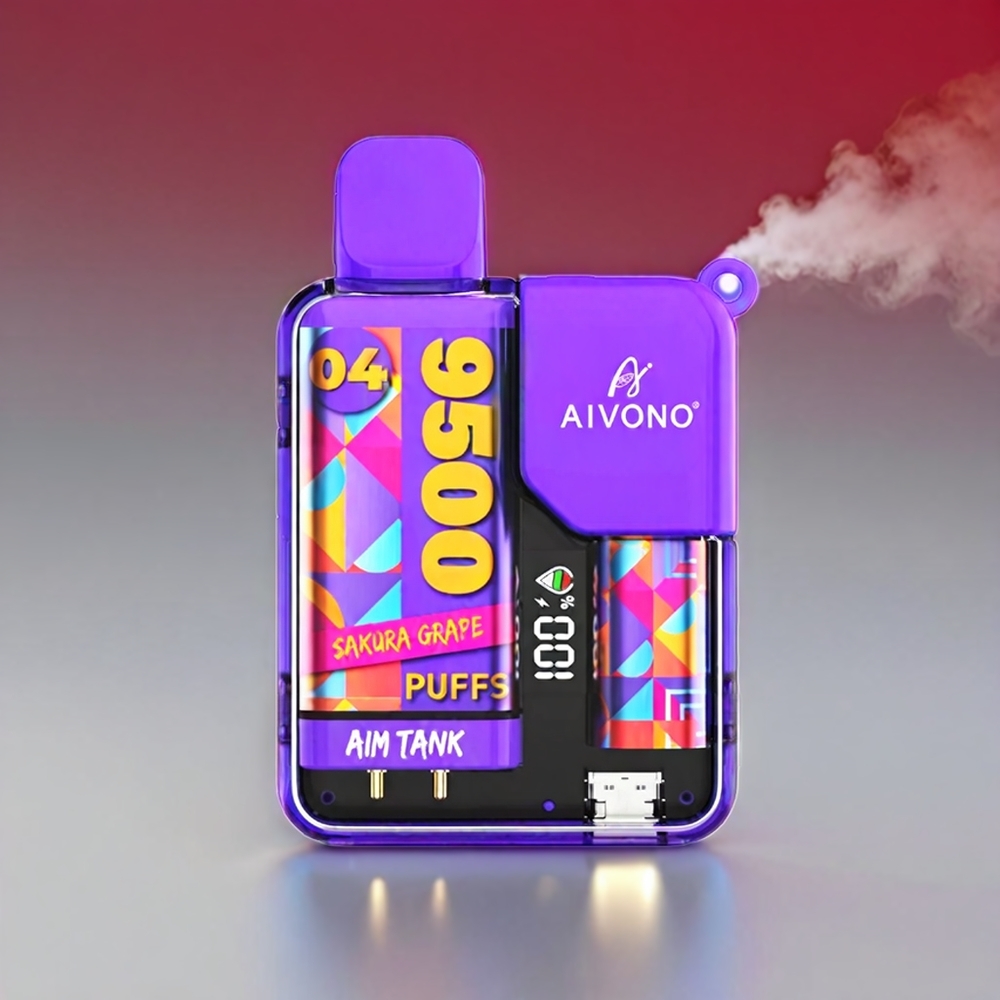 Aivono Aim-Tank Sakura Vin (9500 Puffs 18ml 650mAh LCD 0-5% 1.2ohm) Engros Danmark