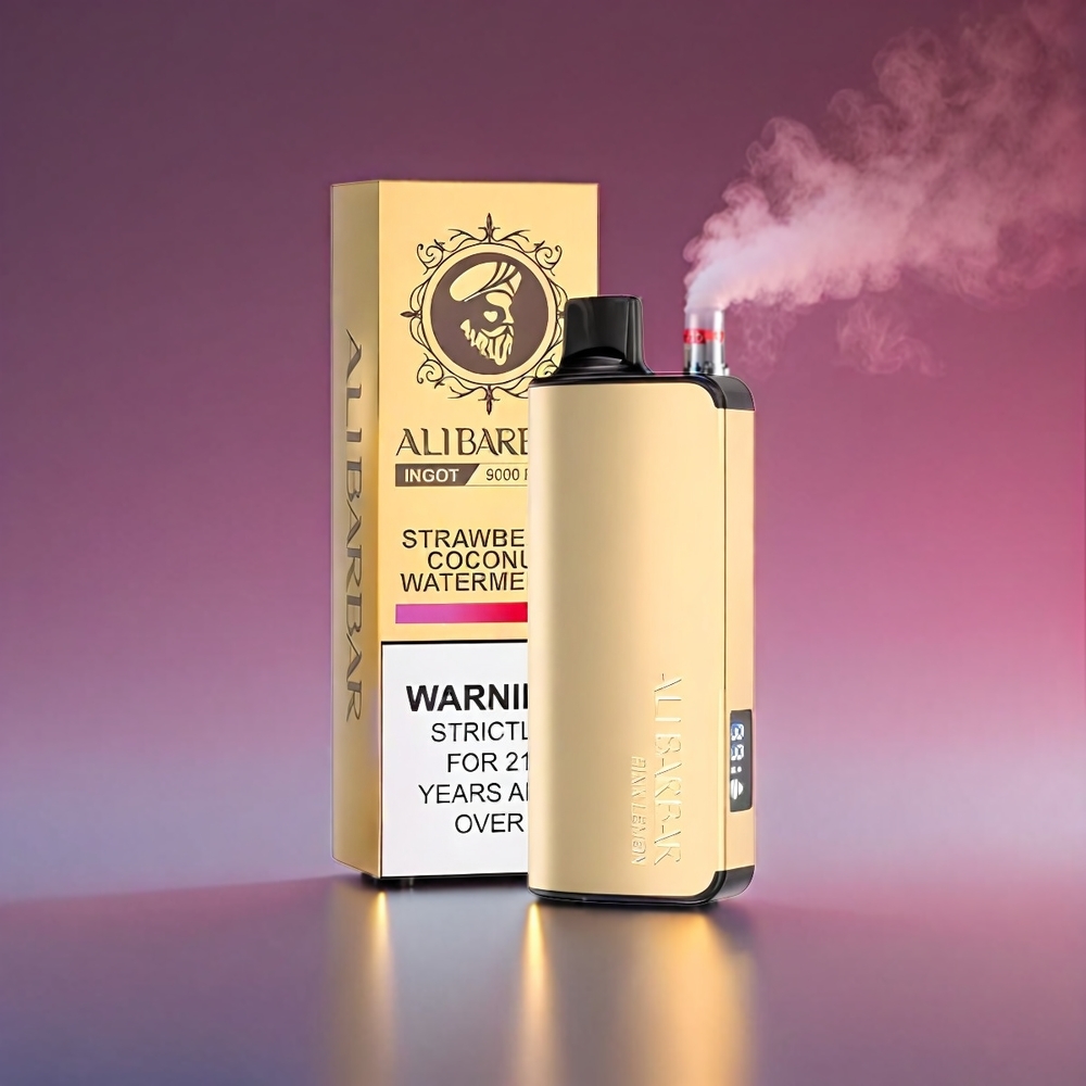 Alibarbar Ingot 22ml 2350mAh 9000 Puffs 1.2Ω LED Lyserød Citron Engros Danmark