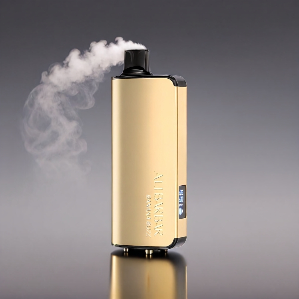 Alibarbar Ingot 2350mah 22ml 9000 Puffs Banan Buzz 1.2 Ohm LED Engros Danmark