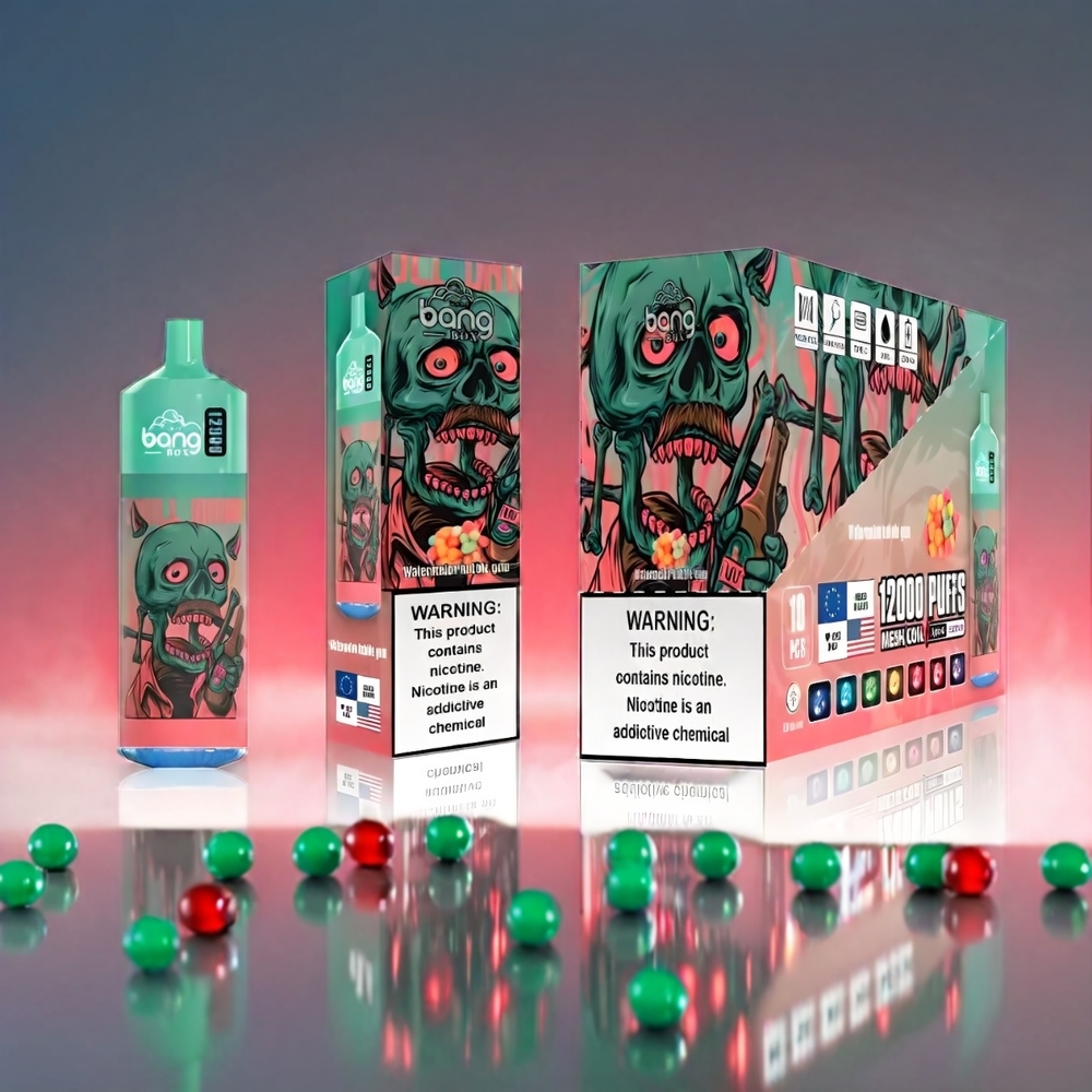 Bang Box 12000 Puffs Vandsæbe Bubble Gum 23ML 650mAh TYPE-C 5V 1A PC 0%-5% Engros Danmark