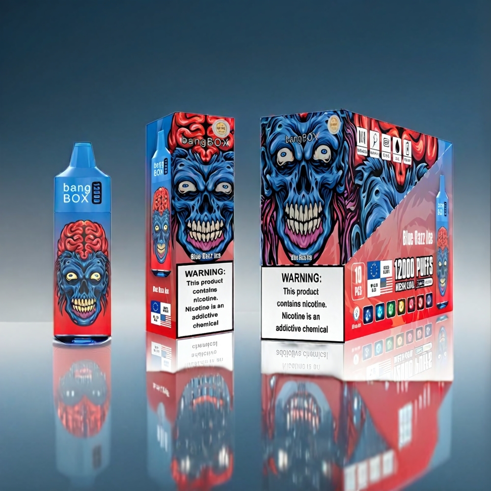 Bang Box 12000 Puffs Vape Blå Hindbær | 23ML 650mAh TYPE-C 5V 1A PC 0%-5% Engros Danmark