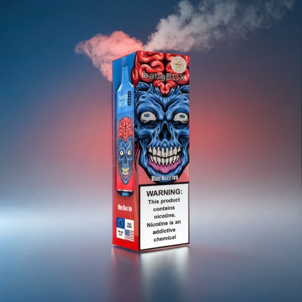 Bang Box 12000 Puffs Vape Blå Hindbær | 23ML 650mAh TYPE-C 5V 1A PC 0%-5% Engros Danmark