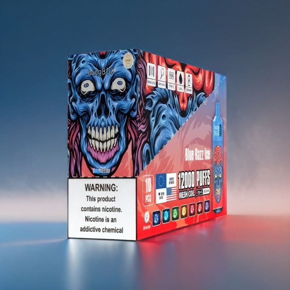 Bang Box 12000 Puffs Vape Blå Hindbær | 23ML 650mAh TYPE-C 5V 1A PC 0%-5% Engros Danmark