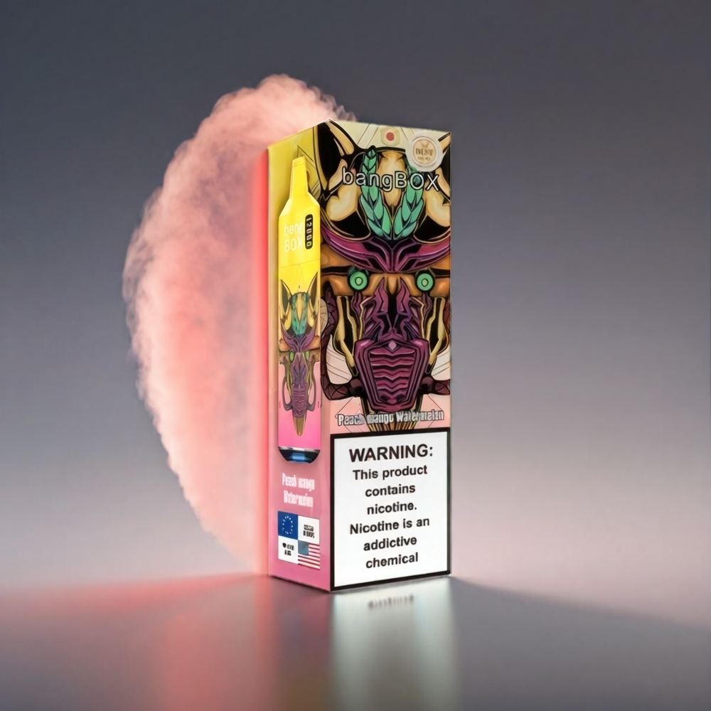 Bang Box 12000 Puffs Vape Fersken Mango Vandmelon (23ML/650mAh/TYPE-C/5V 1A/PC/0%-5% Salt Nic) Engros Danmark
