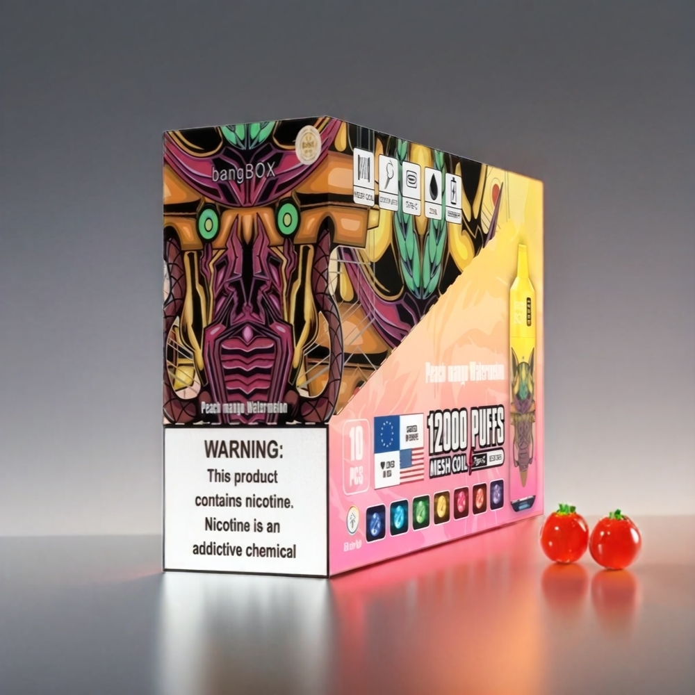 Bang Box 12000 Puffs Vape Fersken Mango Vandmelon (23ML/650mAh/TYPE-C/5V 1A/PC/0%-5% Salt Nic) Engros Danmark