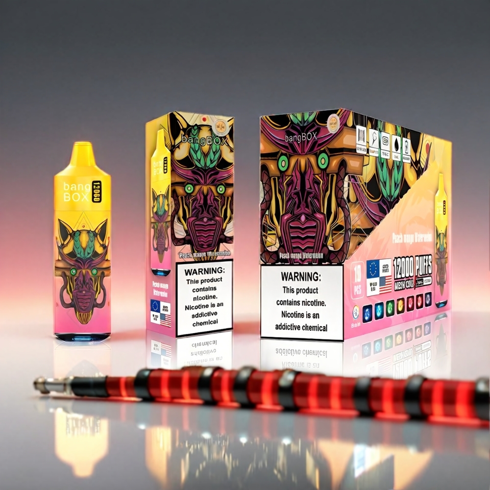 Bang Box 12000 Puffs Vape Fersken Mango Vandmelon (23ML/650mAh/TYPE-C/5V 1A/PC/0%-5% Salt Nic) Engros Danmark