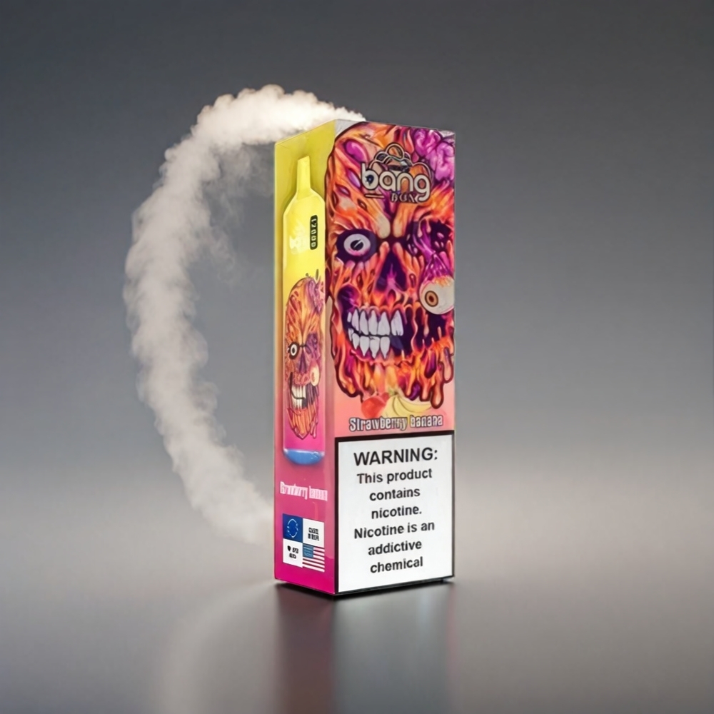 Bang Box 12000 Puffs Vape Jordbær Banan 23ML 650mAh TYPE-C 5V 1A PC MFD Se emballage 1 æske 10 stk 0%-2%-3%-5% Engros Danmark