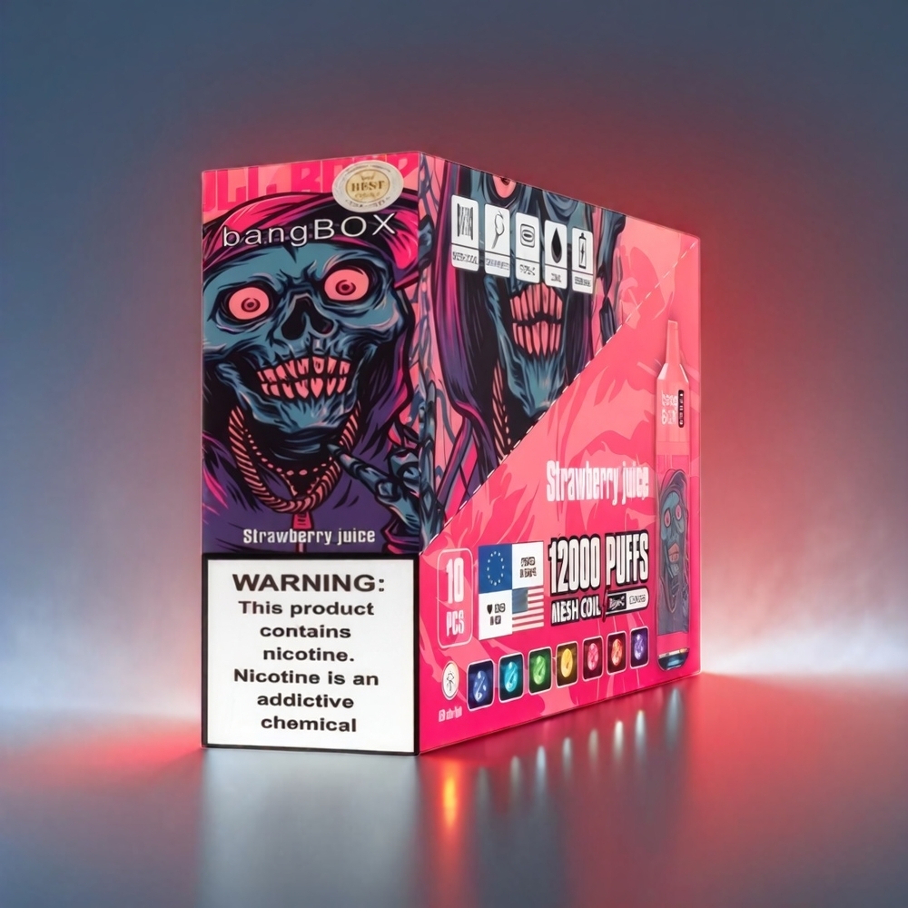 Bang Box 12000 Puffs Vape Jordbær Juice 23ML 650mAh TYPE-C 5V 1A PC 0-5% Salt Nic Engros Danmark
