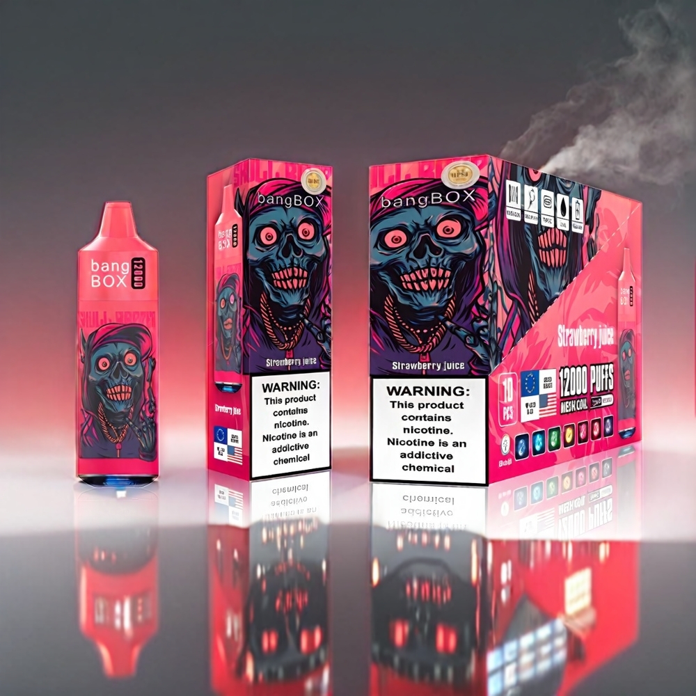 Bang Box 12000 Puffs Vape Jordbær Juice 23ML 650mAh TYPE-C 5V 1A PC 0-5% Salt Nic Engros Danmark