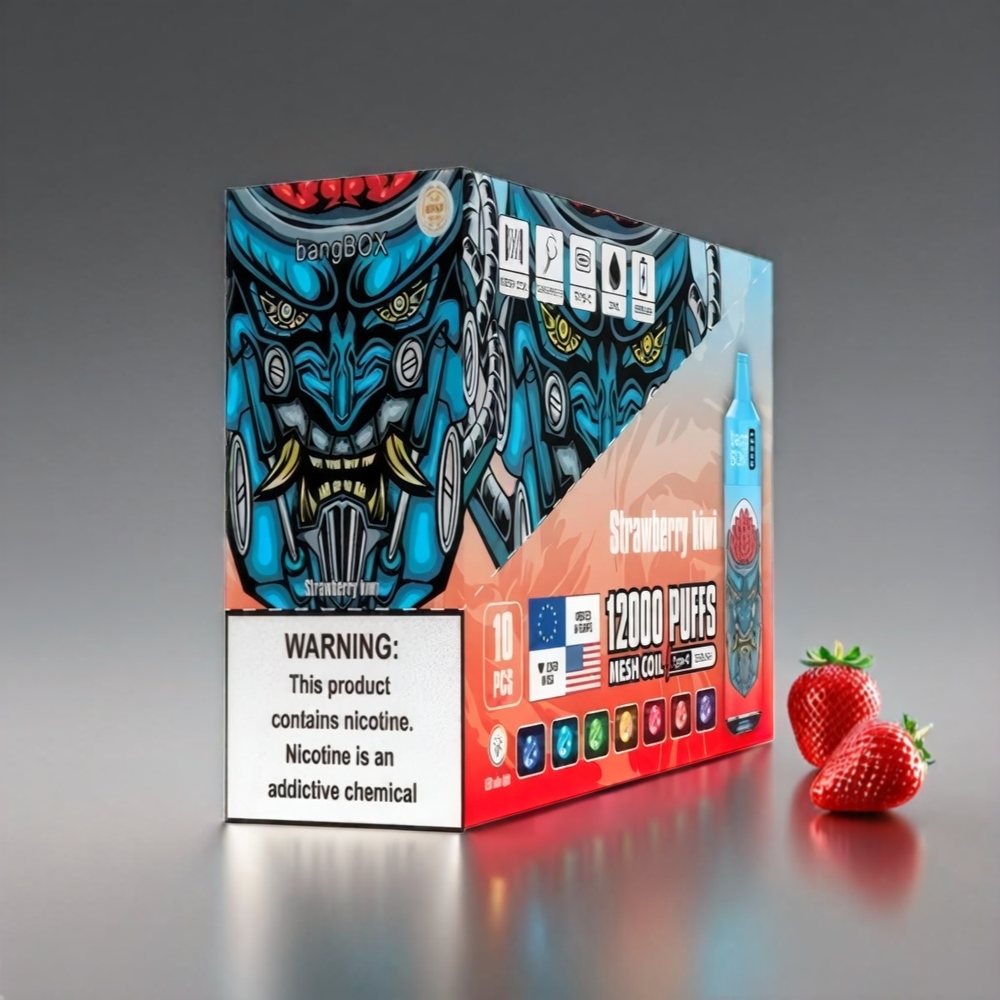 Bang Box 12000 Puffs Vape Jordbær Kiwi 23ML 650mAh TYPE-C 5V 1A PC 0%-5% Engros Danmark