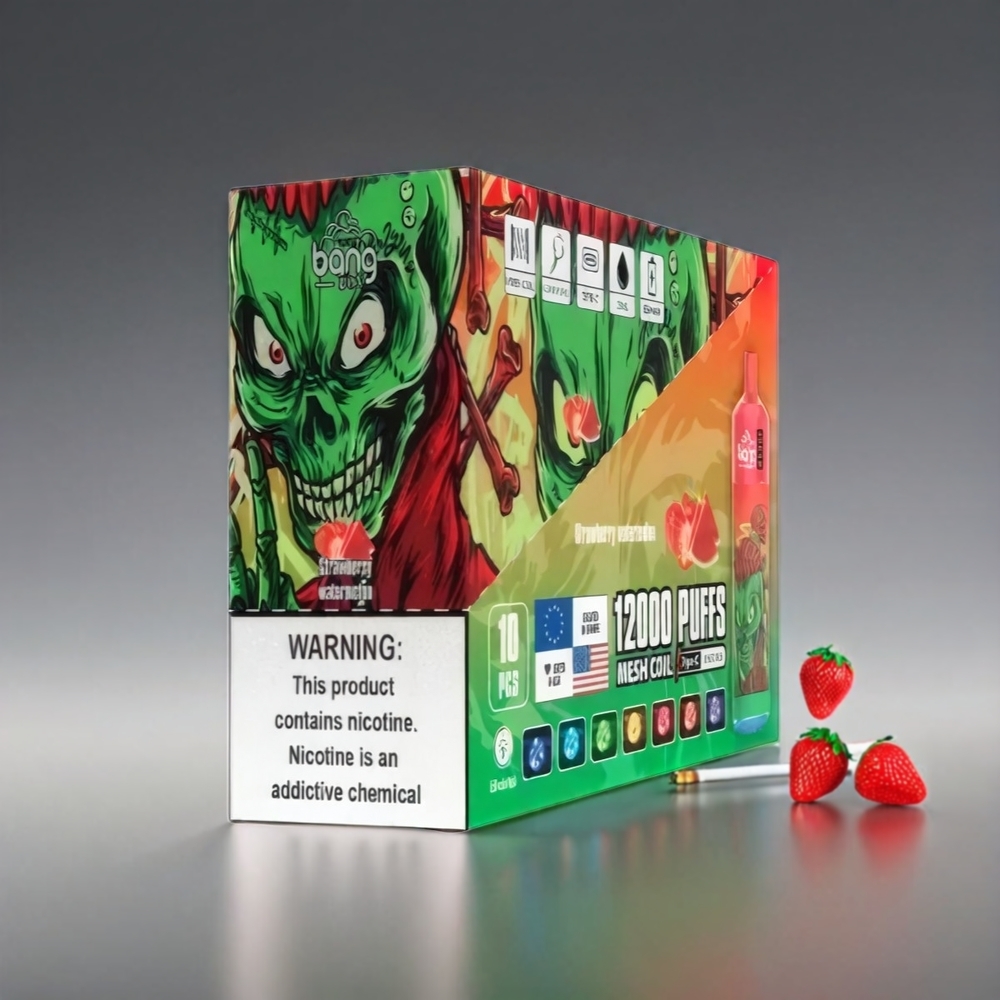 Bang Box 12000 Puffs Vape Jordbær Vandmelon 23ML 650mAh TYPE-C 5V 1A PC 0-2-3-5% Engros Danmark