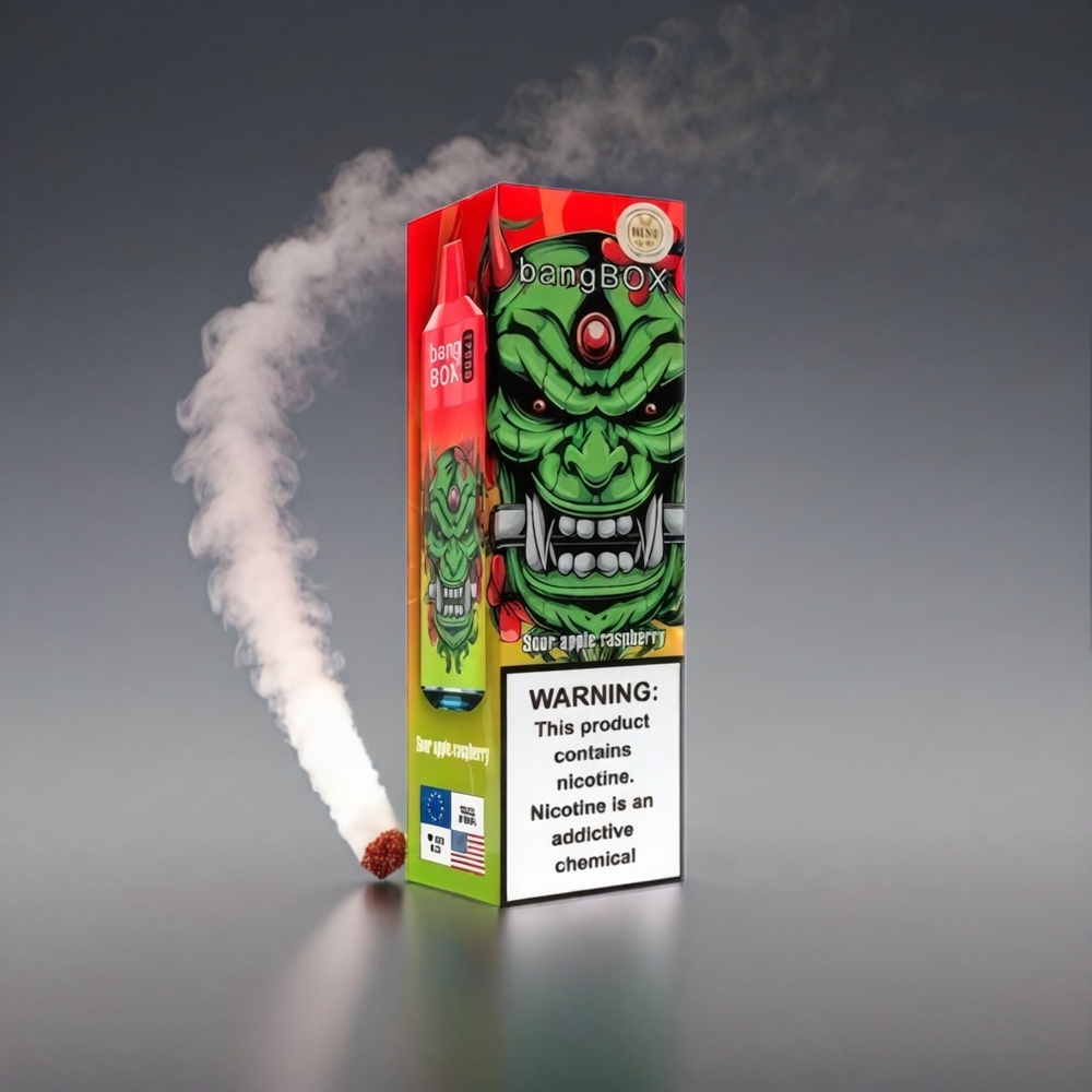 Bang Box 12000 Puffs Vape Sur Æble Hindbær | 23ML 650mAh TYPE-C 5V 1A PC Salt nic 0%-5% Engros Danmark