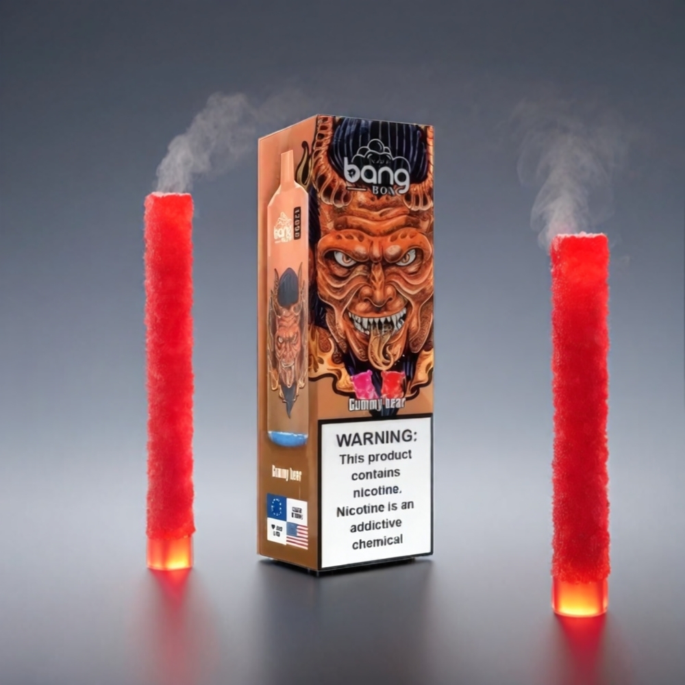 Bang Box Gummy Bear 12000 Puffs 23ML 650mAh TYPE-C 5V 1A PC 0-5% Engros Danmark