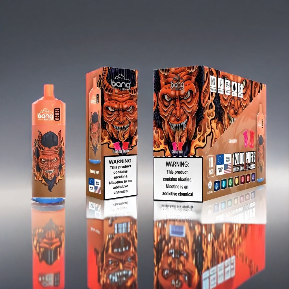 Bang Box Gummy Bear 12000 Puffs 23ML 650mAh TYPE-C 5V 1A PC 0-5% Engros Danmark