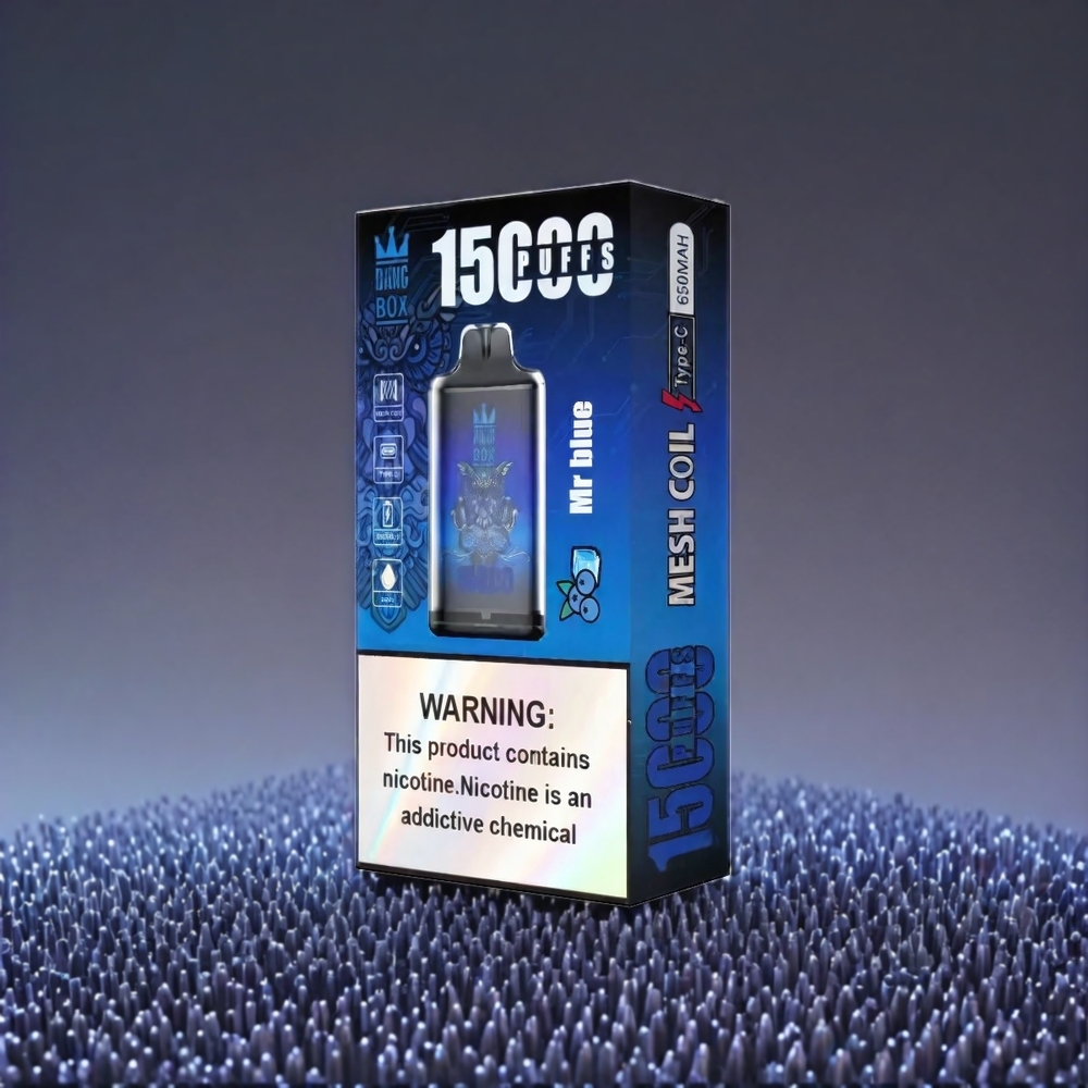 Bang Box 15000 Puffs Vape Hr Blå 23ml 0%/2%/3%/5% 650mAh TYPE-C 1x10 Engros Danmark