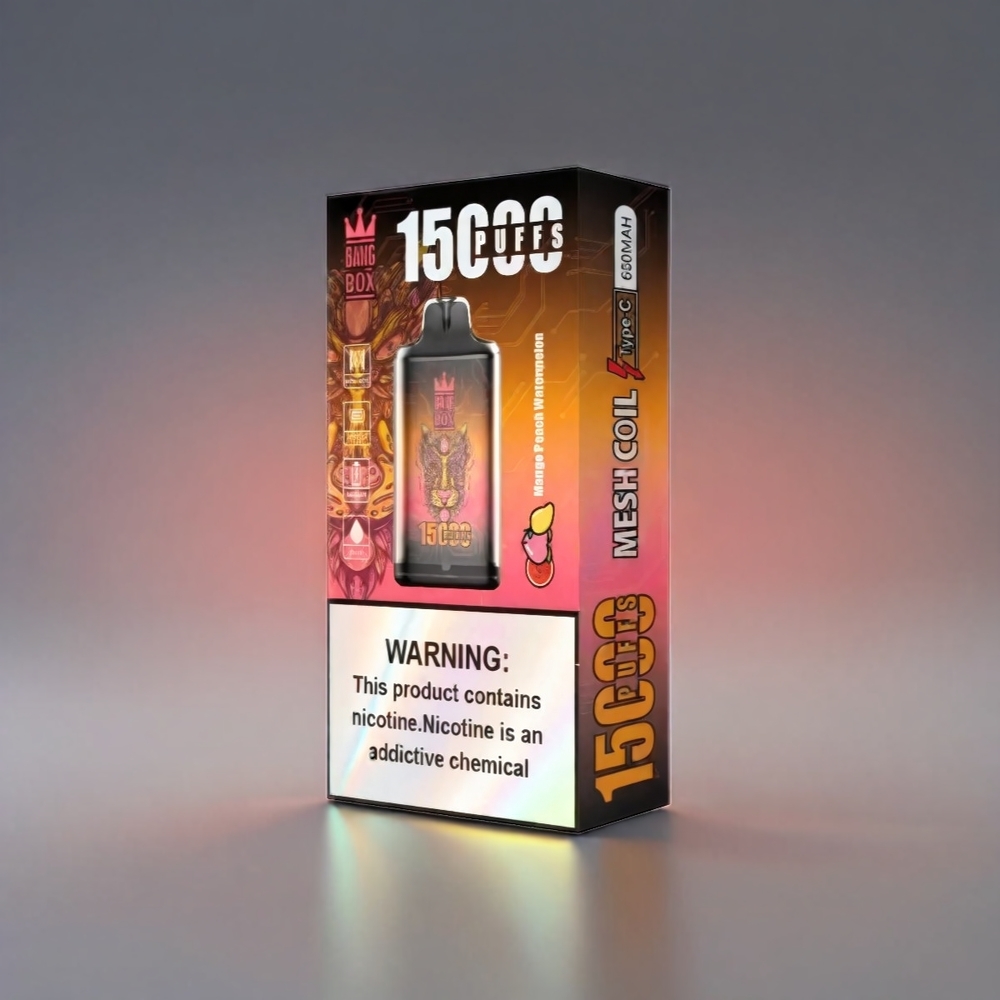 Bang Box 15000 Puffs Vape Mango-Peach-Vandmelon 23ml 0%/2%/3%/5% 650mAh TYPE-C 1x10 Engros Danmark