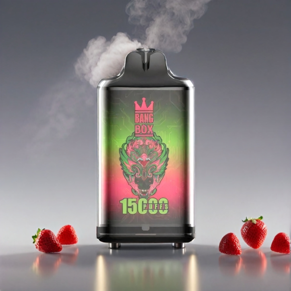 Bang Box Efterfyldningsbar 15000 Puffs Jordbær Vandmelon 23ml 0%/2%/3%/5% 650mAh TYPE-C 1x10 Engros Danmark