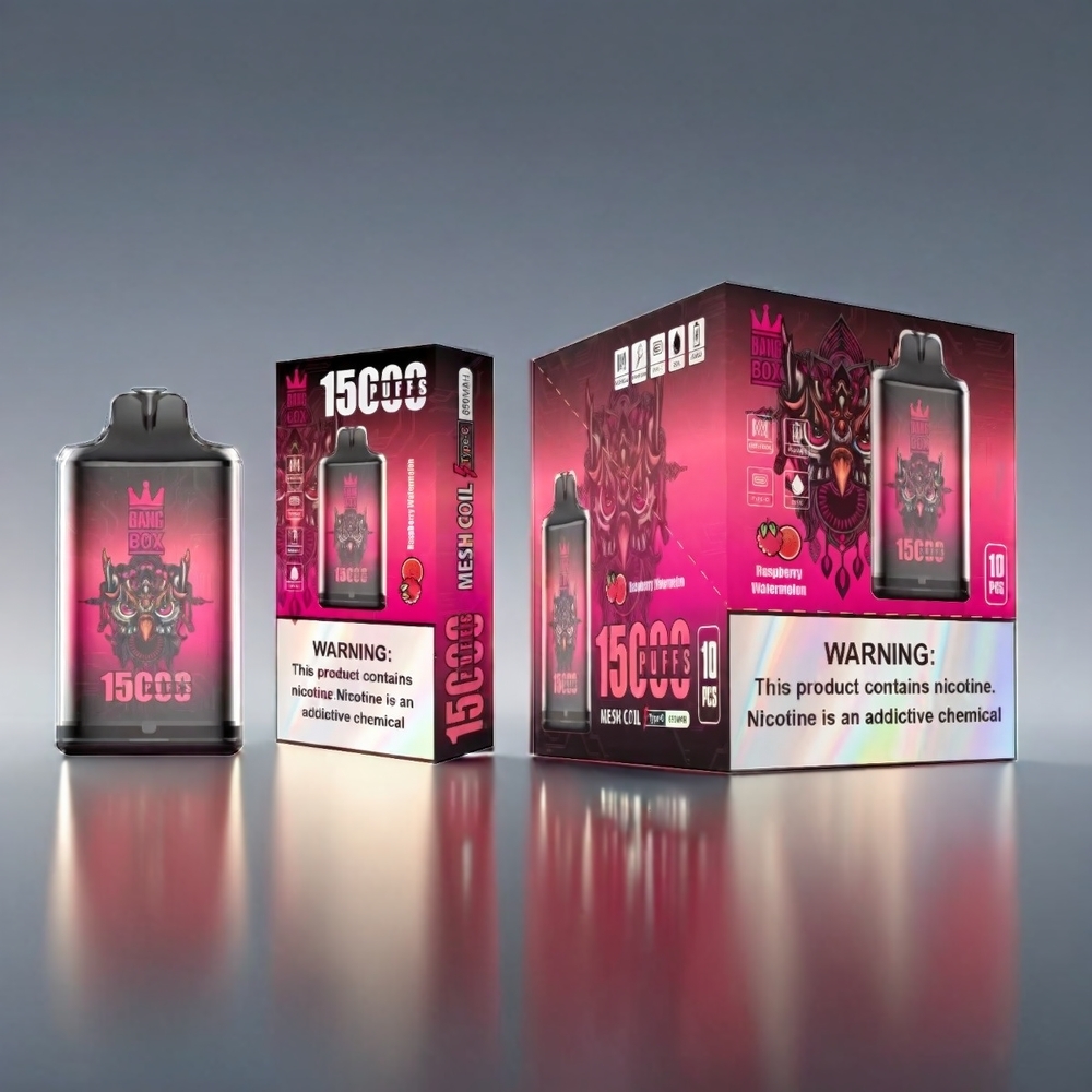 Bang Box Original 15000 Puffs Vape Hindebær Vandmelon 23ml/5%/650mAh/Type-C/1x10 Engros Danmark