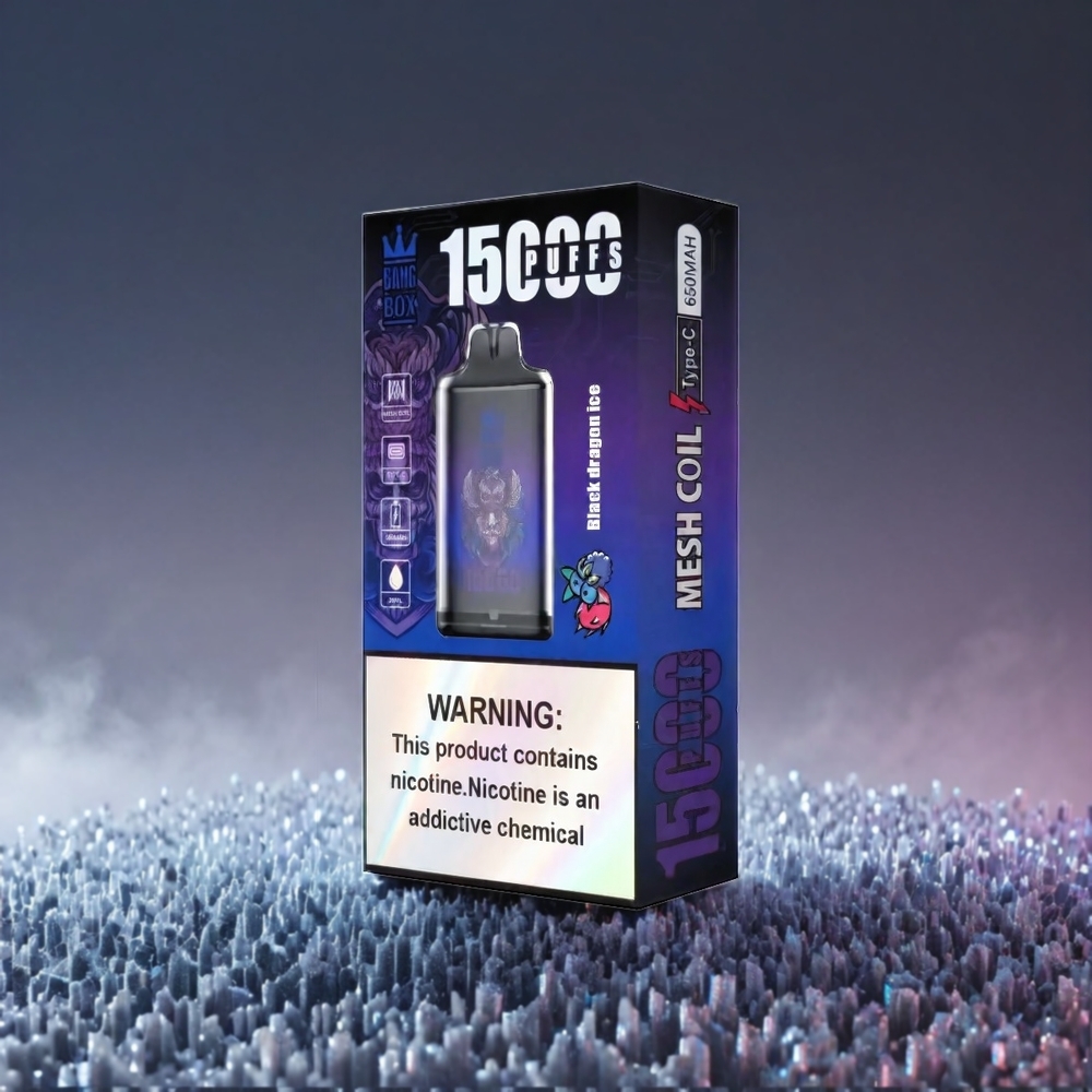 Bang Box Sort Drage 15000 Puffs 23ml 0-5% 650mAh TYPE-C 1x10 Engros Danmark