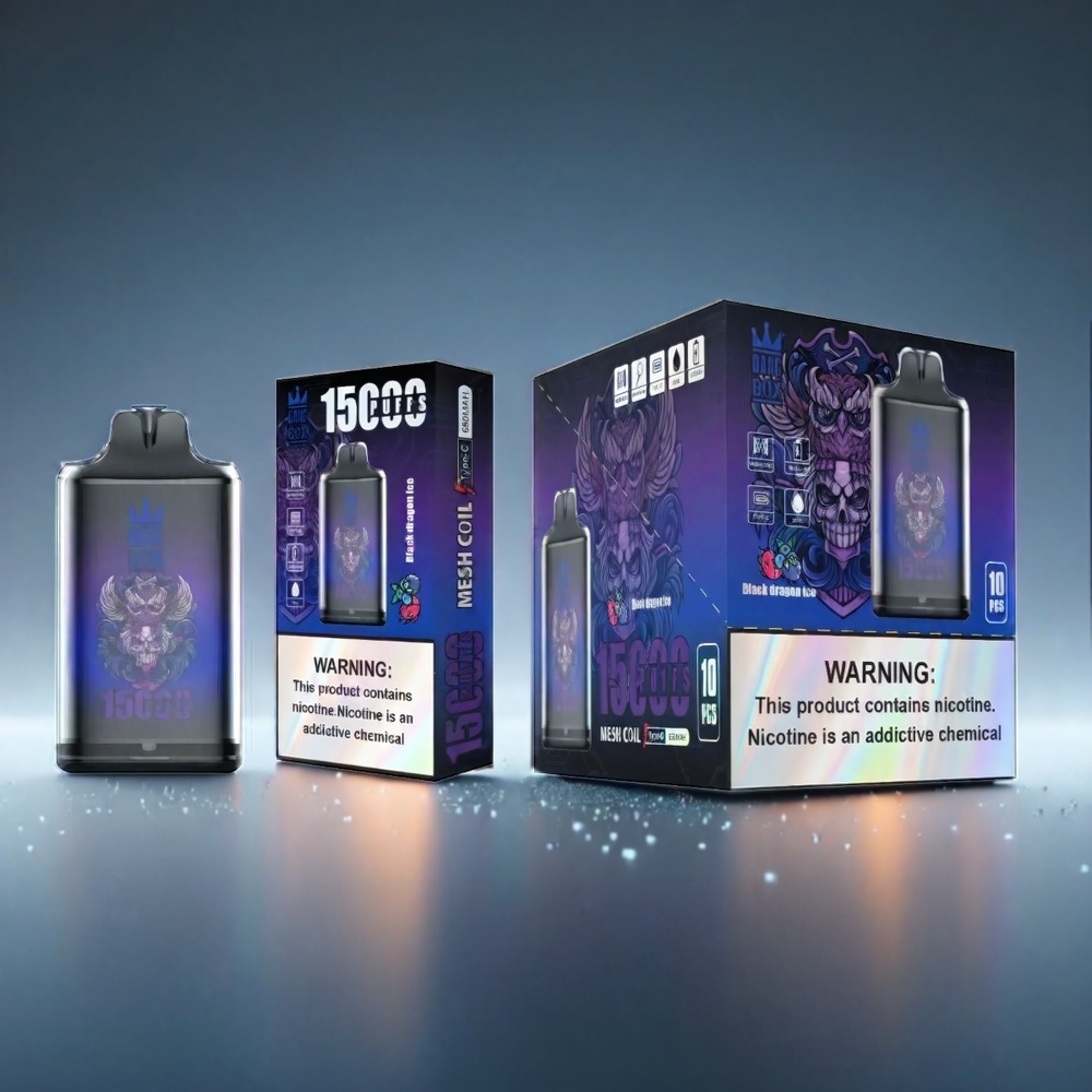 Bang Box Sort Drage 15000 Puffs 23ml 0-5% 650mAh TYPE-C 1x10 Engros Danmark