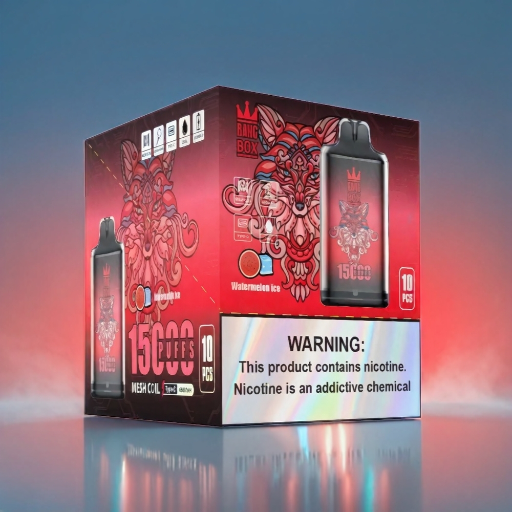 Bang Box Vandmelon Vape 15000 Puffs | 23ml 0%/2%/3%/5% 650mAh TYPE-C 1x10 Engros Danmark