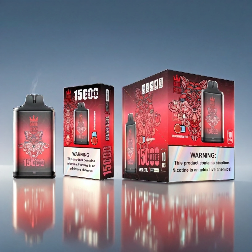 Bang Box Vandmelon Vape 15000 Puffs | 23ml 0%/2%/3%/5% 650mAh TYPE-C 1x10 Engros Danmark