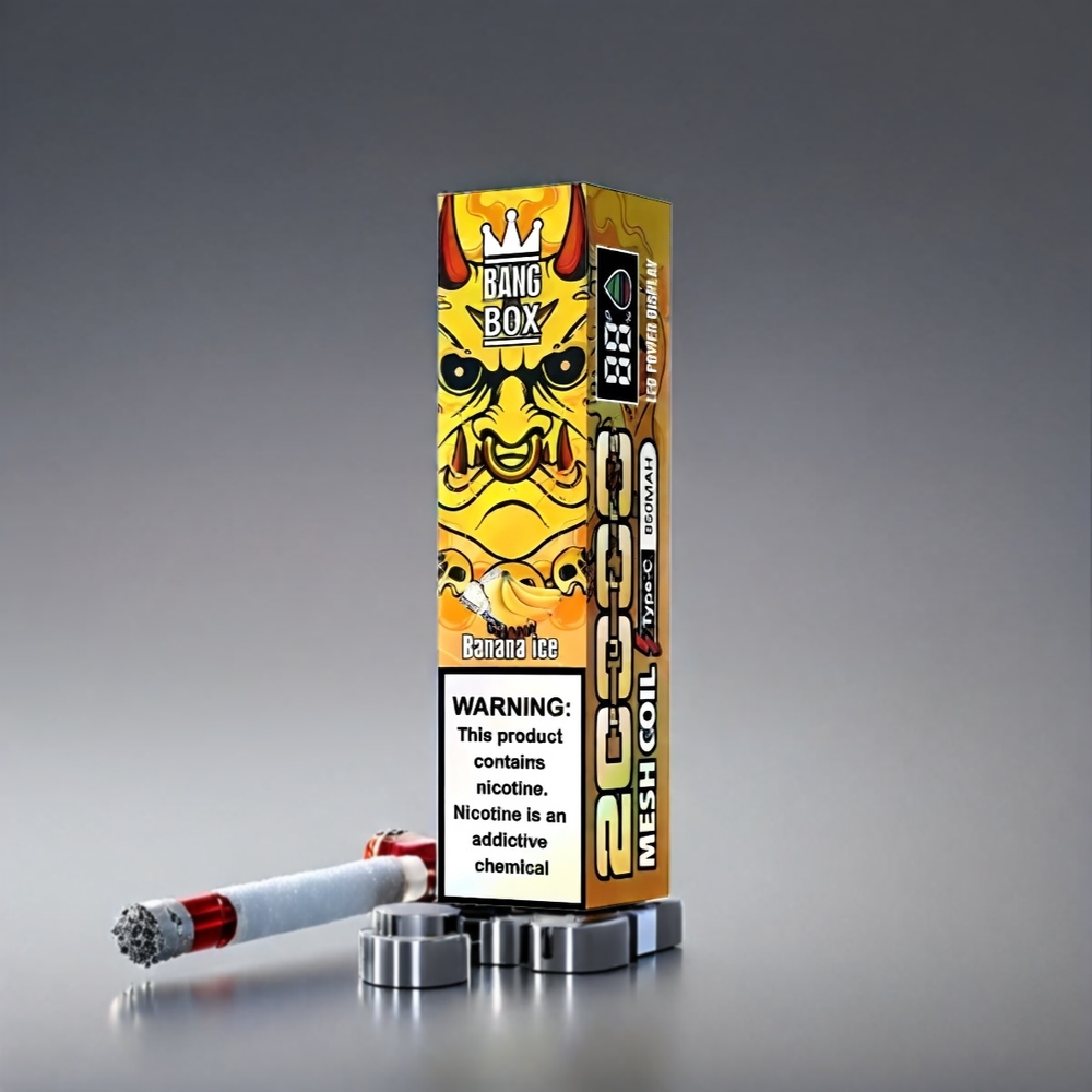 Bang Box 20000 Puffs Vape Bananis - 5% Nicotine 20000 Puffs 35ml Mesh Coil Engros Danmark