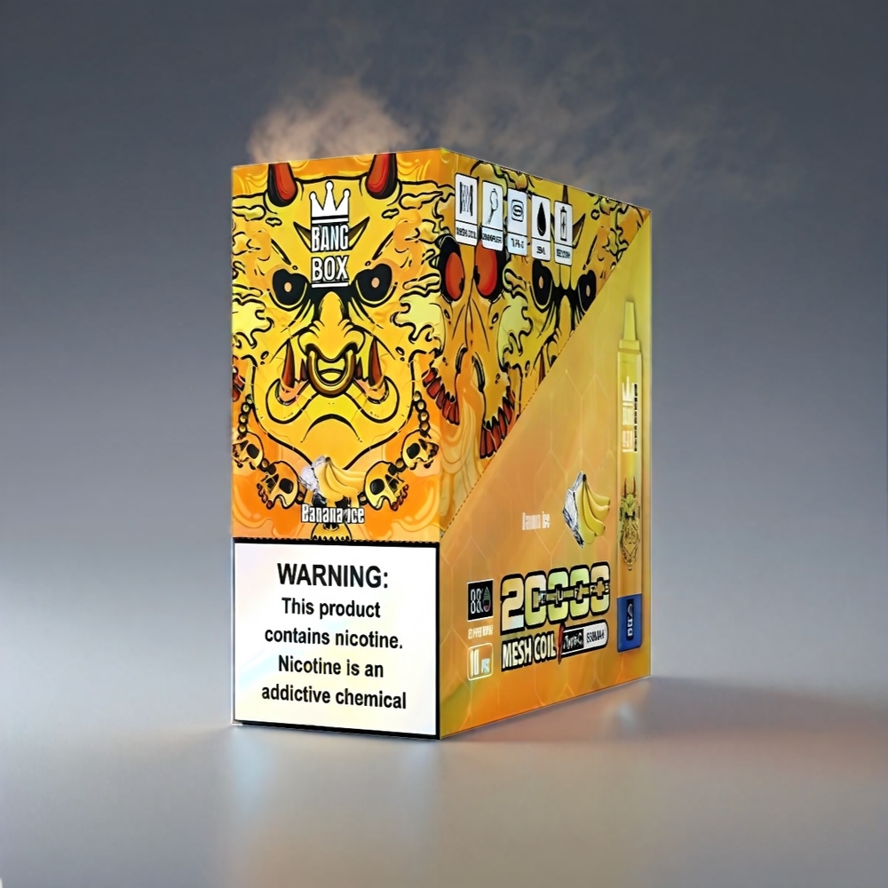 Bang Box 20000 Puffs Vape Bananis - 5% Nicotine 20000 Puffs 35ml Mesh Coil Engros Danmark