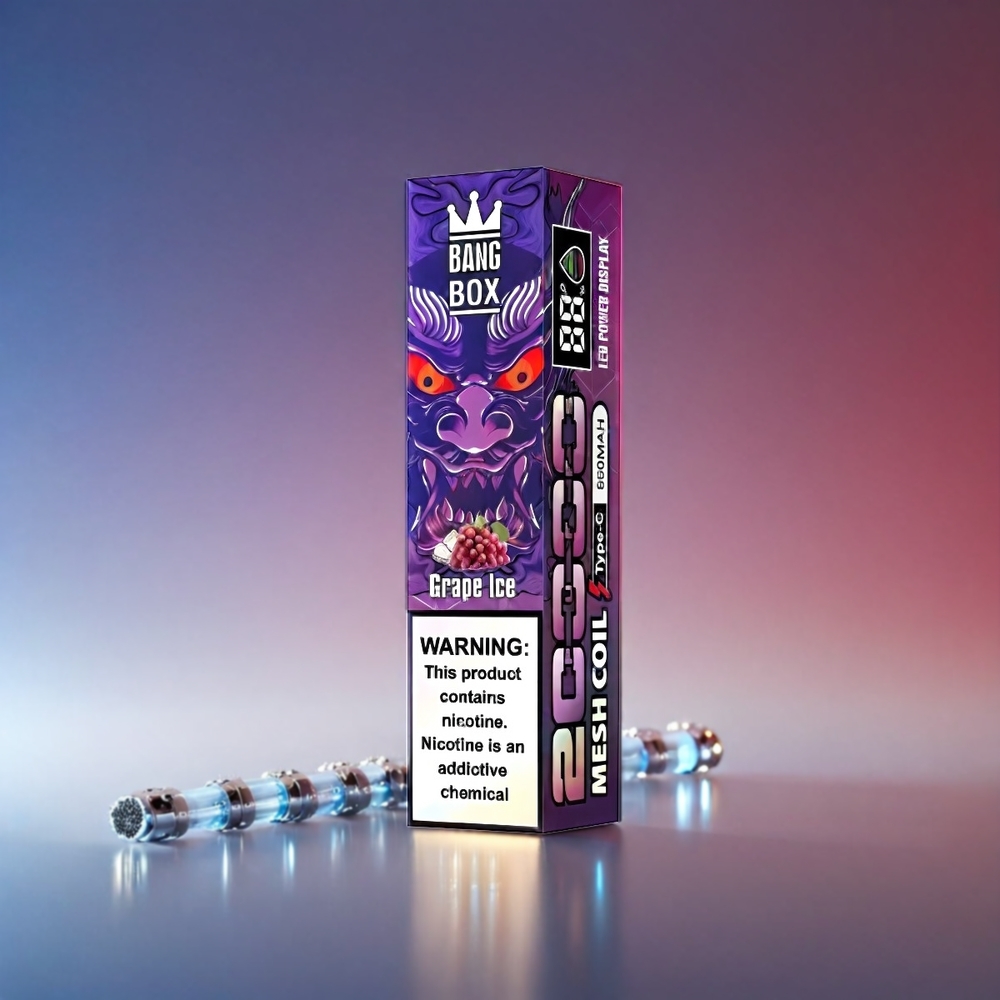 Bang Box 20000 Puffs Vape Gra (0% Nicotin, 35ml, 850mAh, Mesh Coil) - Engros Danmark